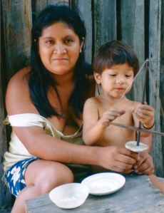 Luke Plowden with Tembé woman in Brazil in 1997. © Photo by Campbell Plowden